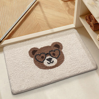 Tapis de salle de bain antidérapant à motif floral, absorbant l'eau, séchage rapide, tapis de toilette doux, lavable en machine, décoratif