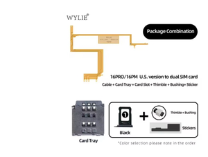 Bộ chuyển đổi <span class=keywords><strong>SIM</strong></span> kép Wylie esim cho <span class=keywords><strong>iPhone</strong></span> 16 16 Plus 16 Pro 16 Pro Max phiên bản Mỹ thẻ <span class=keywords><strong>SIM</strong></span> khe cắm đầu đọc kép đơn kèm khay - Product Image 2