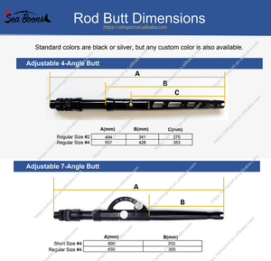 BARU Heavy Duty 2 #   4 #   Big Game Dapat Menyesuaikan Teknologi Empat Sudut Batang Alu Butt Bend Straight untuk Joran Trolling - Product Image 2