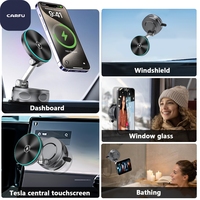 Chargeur de voiture sans fil magnétique 15W, support de téléphone pour tableau de bord avec adhésif puissant 45LBS, charge rapide Qi pour iPhone Samsung