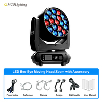 Projecteur professionnel LED 19x60W Bee Eye Moving Head Wash Light avec zoom, 1960 watts, grand projecteur DJ Disco pour scène