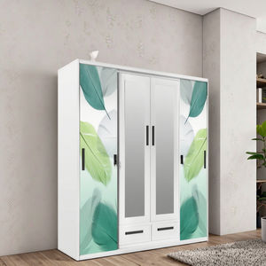 מודרני לדפוק ברזל מגירת פלדה המראה דלת אלמירה ארון בגדים בית מלון חדר שינה בית מלון ריהוט חדר שינה - Product Image 1