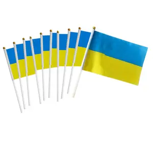 Großhandel benutzer definierte Versand Ukraine Land National flaggen Ukraine Auto Flagge, Aut ofens ter Flagge, Mini Flaggen Auto