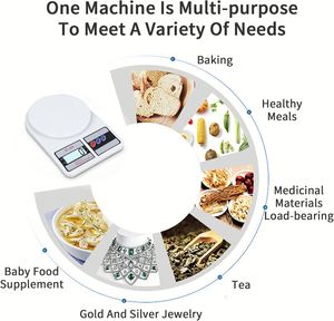Best Cheap Digital Stable White Plastic Kitchen <b>Scale</b> 10kg Capacity 2XAAA Battery High Precision 1g Graduation with <b>Scale</b> Tray - Product Image 4