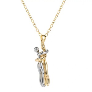 Nuova <span class=keywords><strong>Collana</strong></span> Sportiva in Acciaio Inossidabile Bicolore con Statuette di Coppia Abbracciata, Regalo di <span class=keywords><strong>San</strong></span> <span class=keywords><strong>Valentino</strong></span> - Product Image 4