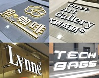 Enseignes Publicitaires Logo 3D Halo Sans Lumière en Métal LED Lumineux pour Panneau Commercial Étanche IP65 Décoration