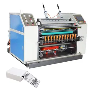 Hoge Kwaliteit Automatische Spoel A4 Size Cutter Label Papierrol Slitter Terugspoelen Snijmachine