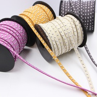 Cordon plat coréen en velours blanc de 20 yards, 5 mm, en similicuir imperméable, haute ténacité, écologique, avec rivets pour sacs et chaussures