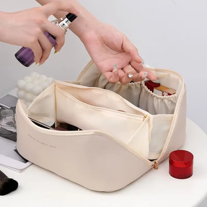 Custom PU Leather <strong>Cosmetic</strong> Makeup <strong>Bag</strong> Pouch Skincare <strong>Cosmetic</strong> Partition Storage Waterproof Travel Toiletry <strong>Bag</strong> Make up <strong>Bags</strong> - Product Image 4