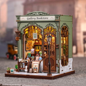 CuteBee DIY Miniature House CWGC214 Gallery Bookstore DIY Book Nook Kit 3D Wooden Puzzle Decorative Gifts For Adults