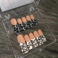 Ongles à presser de luxe personnalisés faits à la main en acrylique épais avec strass, faux ongles