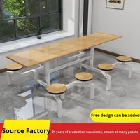 Table et chaises de cantine scolaire en acier, design moderne, personnalisable, pour 4 à 8 personnes, restaurant