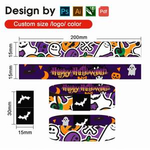 Bracelets personnalisés en tissu élastique polyester avec logo imprimé - Product Image 5