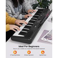 Piano Digital LEKATO 61-Tombol untuk Pemula Keyboard Portabel dengan Stand X Mode Pengajaran Tombol Berlampu Layar LED