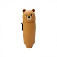 Trousse à crayons Panda très populaire, boîte de rangement rétractable en silicone pour stylos, motif animaux mignons (lapin, dinosaure) et dessins animés