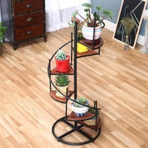 AILICHEN <span class=keywords><strong>Escalera</strong></span> de Caracol multicapa de hierro forjado Tipo de piso Soporte de flores con macetas y jardineras - Product Image 6