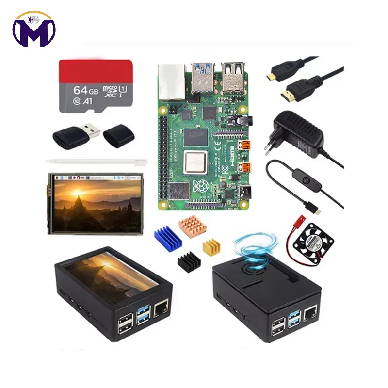 Raspberry Pi 4 4gb Model B Abs Case + Power Supply Board Kit Braspberry Pi 4