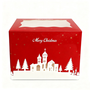 Biểu Tượng Tùy Chỉnh Màu Đỏ Giáng Sinh Lễ Hội Đảng Kẹo Bánh Bánh Hộp Với Cửa Sổ Trang Trí Hộp Quà Tặng Giấy Đóng Gói Hình Chữ Nhật Hộp - Product Image 2