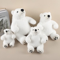 Ours polaire en peluche personnalisé avec écharpe rouge et motif flocon de neige, cadeau de Noël, vente en gros de jouets en peluche doux pour enfants