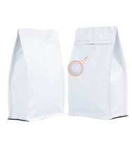 Sacs à café à fond plat en aluminium mat argenté imprimés sur mesure, en stock, 100g, 250g, 500g, 1Kg, 12 oz, avec valve