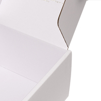 Boîte d'expédition en carton ondulé personnalisée blanche avec impression de remerciement, auto-scellante, vente en gros, emballage d'expédition durable