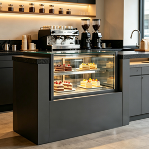 Vitrina Refrigerada <span class=keywords><strong>para</strong></span> Pasteles de Panadería Comercial, con Enfriamiento por Aire y Pantalla Digital, <span class=keywords><strong>para</strong></span> Cafetería o Tienda de Postres - Product Image 4