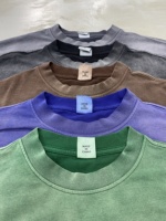 Vêtements de rue personnalisés de haute qualité pour hommes Stock livraison directe t-shirt lavé à manches longues