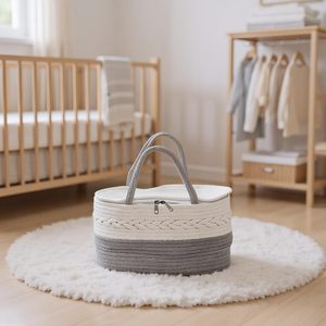Cesta Organizadora Portátil de Grande Capacidade com Acesso Fácil, Design Dobrável Robusto e Múltiplos Compartimentos para Trocador de Bebê - Product Image 2