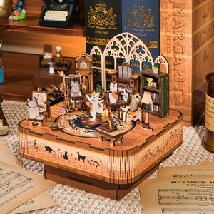 Cercasi Agente per il Brand: Carillon Puzzle 3D Fai da Te in Legno Ecologico, Girevole, a Tema Famiglia di Gatti, Schubert <span class=keywords><strong>Serenade</strong></span>, 94 Pezzi, 4 Stelle - Product Image 1