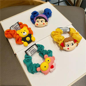 Coleteros Elásticos Hechos a Mano con Diseño Floral y <span class=keywords><strong>de</strong></span> Dibujos Animados en Tela Colorida Estilo Coreano para Niños y Adultos - Product Image 2