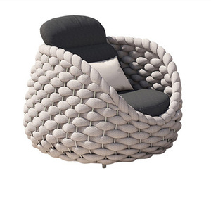 Moderno lusso con struttura in alluminio Patio giardino divano sedia impermeabile tessuto mobili da esterno con vite terminale - Product Image 1