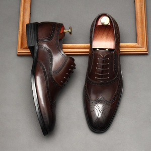 Nouvelles Chaussures Habillées en Cuir Coréennes Style Automne 2025 pour Hommes – Respirantes, Légères, Antidérapantes, en Cuir de Vachette, à Lacets, Idéales pour le Costume - Product Image 4