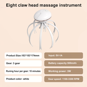 Vente en gros de têtes de massage multiples de marque OEM au design moderne, masseur de tête anti-fatigue par lumière rouge infrarouge à haute fréquence et vibrations - Product Image 6