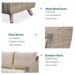 Ensemble de meubles d'extérieur en rotin et aluminium de luxe Express Garden, canapés de salon de jardin, résistant aux UV, pour cour, <span class=keywords><strong>villa</strong></span>, parc - Product Image 3