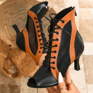 Scarpe da Ballo da Donna in Rete per Ballroom e Jazz, Stivali e Sandali Latini da 9cm, 10cm, 11cm, Accessori <span class=keywords><strong>Sexy</strong></span> per Danza Salsa e Jazz - Product Image 2