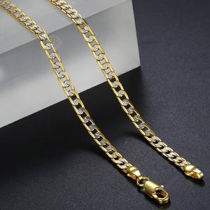 Collana a catena Color <span class=keywords><strong>oro</strong></span> per uomini e donne con catena a maglie cubane collana uomo moda gioielli da uomo regali all'ingrosso 4mm - Product Image 3
