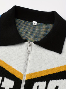 Suéter de Invierno Personalizado con Logotipo para Hombre, Ropa de Punto Informal, Chaqueta Deportiva con Cremallera y Diseño Jacquard, Chaqueta de Carreras, Suéter de Punto - Product Image 3