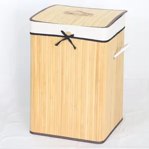 large laundry basket Bamboo Weaving foldable Storage Basket laundry basket with lid