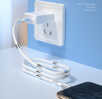 Kabel Data Retraktil 8-Pin USB 2.0/Micro USB/Type-C Tembaga Murni Pengisian Cepat 5A dengan Kumparan Magnetik Otomatis untuk Komputer Kustom