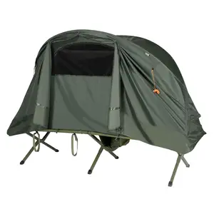 ホット販売2人用スペースキャンプベッドテントアーミーグリーンポータブルオフグラウンドテントオックスフォードクロスセットカスタムポータブルキャンプテント