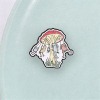 Broche émaillée grenouille champignon, grenouilles oscillant sous un champignon rouge, en alliage de zinc, pour sac à dos, veste, chapeau, revers, décoration