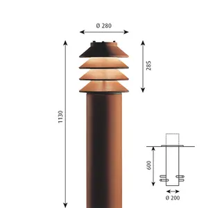 घर सजावट बाहर दरवाजा उद्यान दीपक सिलेंडर bollard प्रकाश 120v