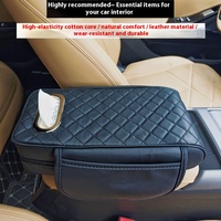 Tapis universel multifonction en cuir couleur unie pour accoudoir central BLA, poches latérales pour sièges avant de voitures JAC, modification intérieure