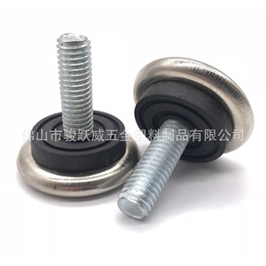 Pata de Mueble Ajustable de 32 mm de Diámetro, Niquelada, M8, con Base de Goma para Muebles de Oficina - Product Image 2
