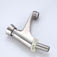 Robinet de lavabo à montage sur plan en acier inoxydable 304, anti-corrosion, anti-rouille, à ouverture par pression, à fermeture automatique temporisée, eau froide uniquement, économie d'eau