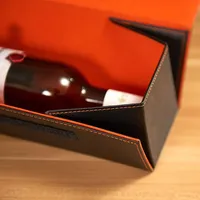 Boîte cadeau en cuir pour vin, boîte d'emballage pour vin à bouteille unique avec fermeture magnétique pour les fêtes