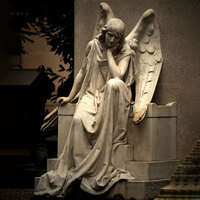 Taidian — pierre en granit blanc, amulette en pierre brute sculptée d'ange, commémoratifs de marbre