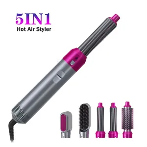 Multifunctional 5 In 1 Hair Dryer Comb Set Hair Dryer Professional Salon Curling Iron High Speed Comb Hair Dryer