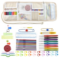 Kit de 63 crochets à manche souple ergonomique pour le crochet, les ciseaux et le kit de couture DIY pour le tissage de fils et le tricot de tissus