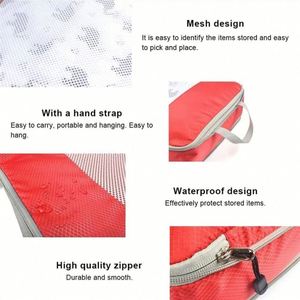 Custom Printed Lightweight Nylon Compression Packing <b>Cubes</b> Mesh Travel Luggage Storage Bags for Clothing & Laundry Organization - Product Image 3